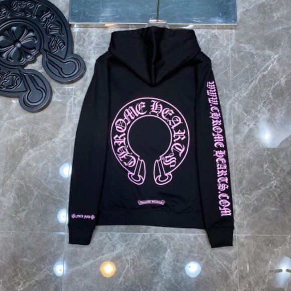 Chrome Hearts Black Hoodie with Pink Accents - Picture 1 of 2